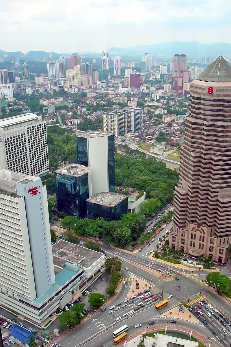 The view from the observation deck of Petronas Towers