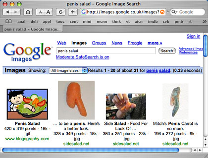 Penis Salad Google