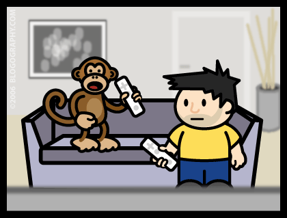 Dave and Bad Monkey playing Wii