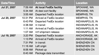 Dave iPhone FedEx Tracking