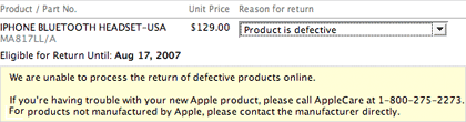 Defective Apple Return