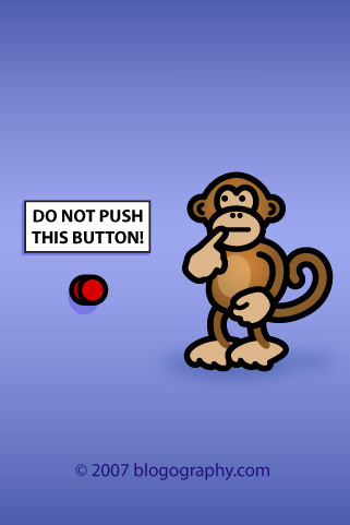 Monkey Button iPhone Wallpaper