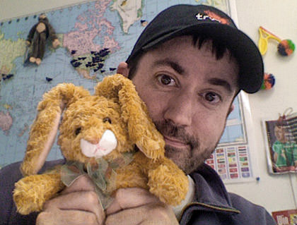 Dave hanging out with Mr. Bun