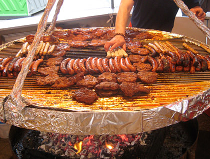 Giant Flaming Wheel of Meat