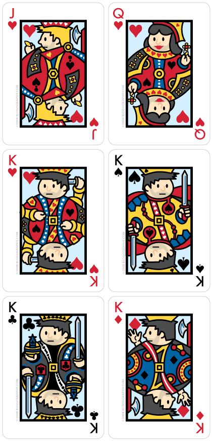 Blogography Face Cards showing Lil' Dave dressed up as Kings, Queens, and Jacks.