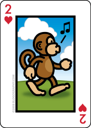 DAVETOON: Bad Monkey whistles on the Two of Hearts Card