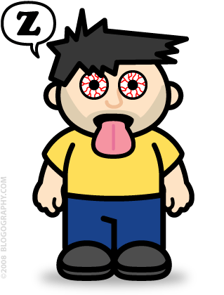 DAVETOON: Lil' Dave with swollen tongue and red eyes!