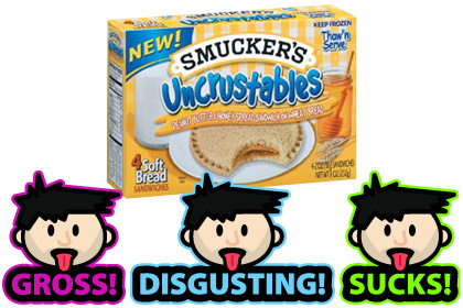 Totally disgusting box of Uncrustables Peanut Butter and Honey