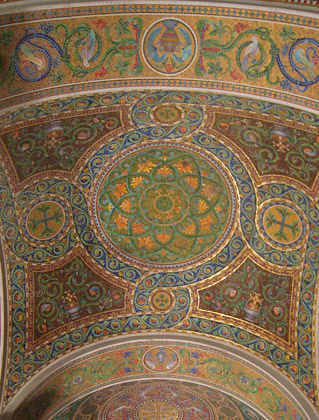 Mosaic ceiling inside the St. Louis Cathedral Basilica