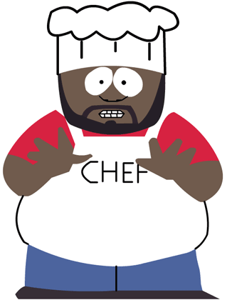 Cartoon character "Chef" from South Park.