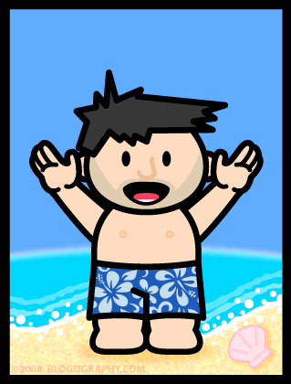 DAVETOON: Lil' Dave at the beach!