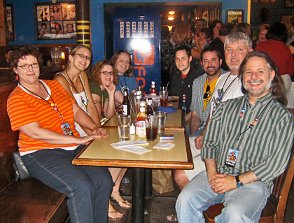 Team Dave Louis sitting down for dinner at Blueberry Hill Restaurant