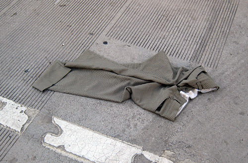 A pair of pants on the streets of Chicago