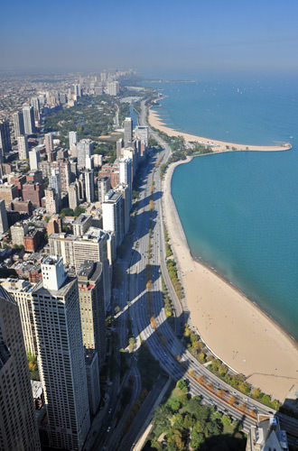 View of North Chicago from Hancock Tower