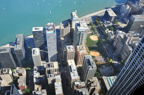 View of East Chicago from Hancock Tower