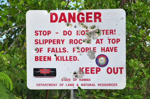 Waimea Falls Sign of Death