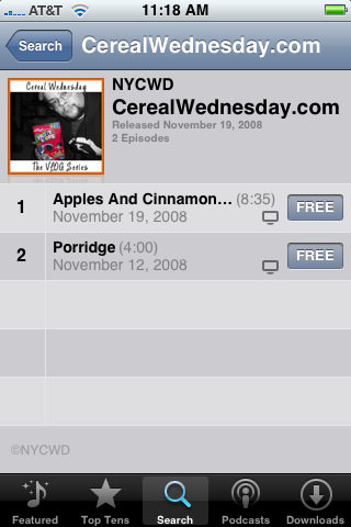 Cereal Wednesday on iPhone App Store