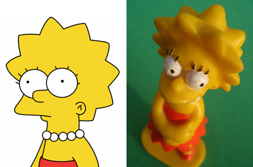 Lisa Simpson in 2-D and 3-D