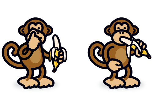 DAVETOON: Bad Monkey eating a banana