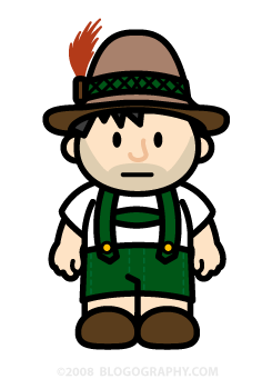 DAVETOON: Lil' Dave dressed in German lederhosen.