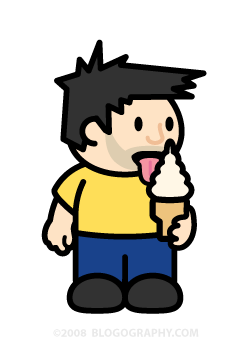 DAVETOON: Lil' Dave eating Frozen Custard.