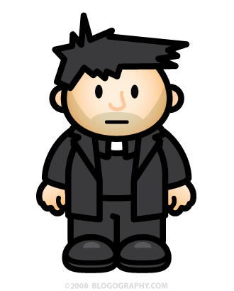 DAVETOON: Lil' Dave dressed as a priest.