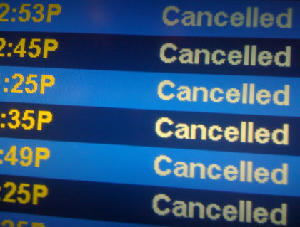 Airport Flight Board All Canceled