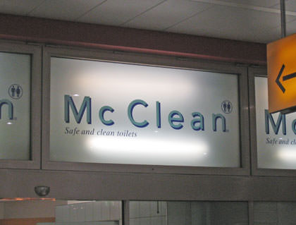 McClean Toilets Sign