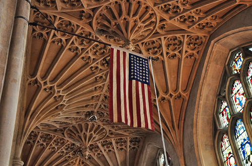 American Flag in Bath Abbey