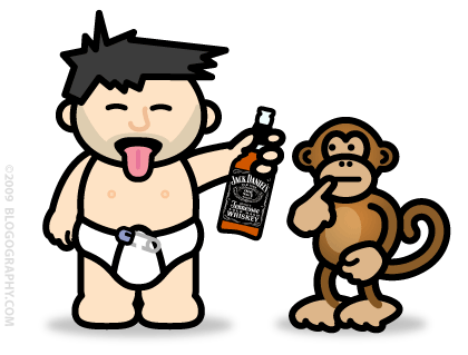 DAVETOON: Lil' Dave all drunk, stoned, and in a diaper.