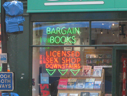 Used Books and Licensed Sex Shop Sign!