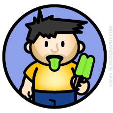 Lil' Dave with a popsicle.