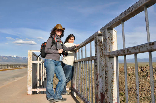 Jenny and Mel on the Rio Grande Bridge