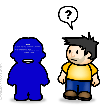 DAVETOON: PC has a Blue Screen of Death crash!