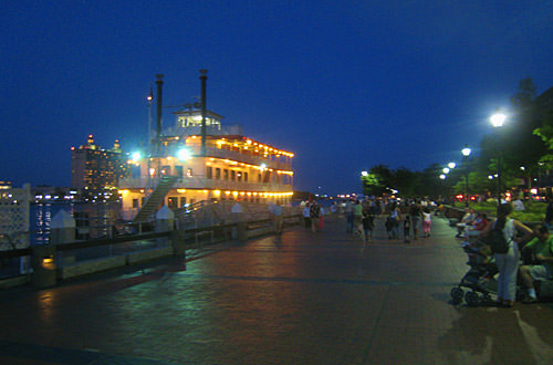 Sunset on River Street in Savannah