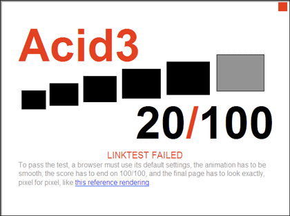 Acid3 Test in IE8