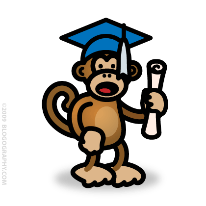DAVETOON: Bad Monkey in Graduation Cap!