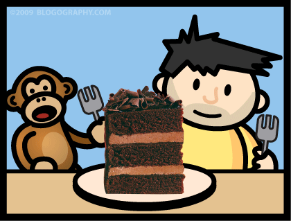 DAVETOON: Lil' Dave and Bad Monkey Eat Chocolate Cake