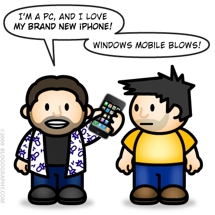 PC: I LOVE MY NEW iPHONE! WINDOWS MOBILE BLOWS!