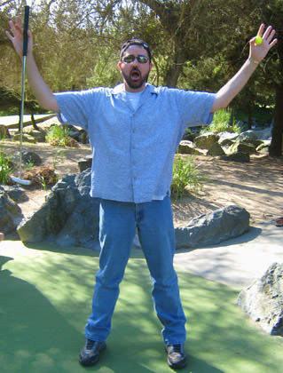 Dave declares mini-golf victory!