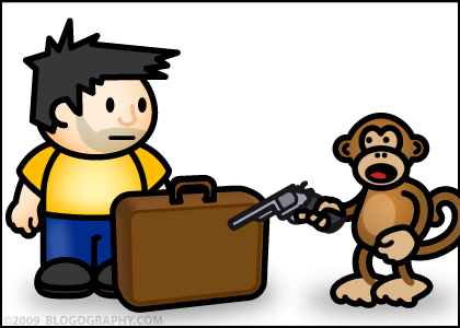 DAVETOON (Bad Monkey brings a gun)