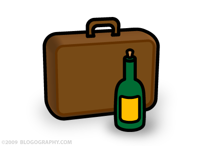 DAVETOON: Suitcase and a bottle of wine...