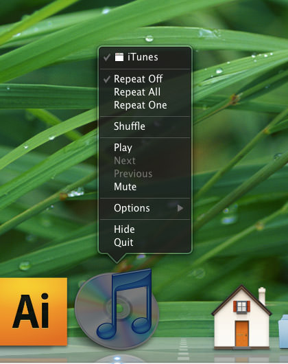 Mac OS X Dock Contextual Menu