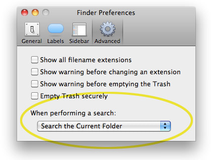 Finder Preferences Window Snapshot