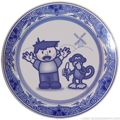 Dave and Bad Monkey on a Delft Plate