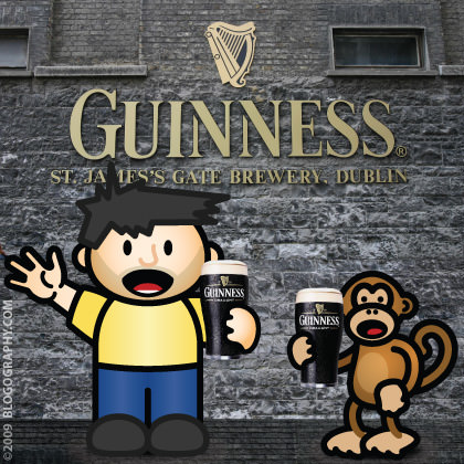 DAVETOON: Dave and Bad Monkey take the Guinness Factory Tour in Dublin