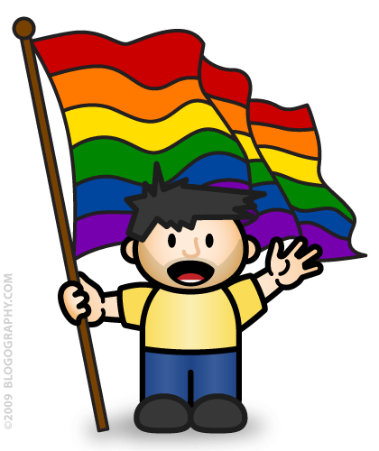 DAVETOON: Lil' Dave with the Pride Flag