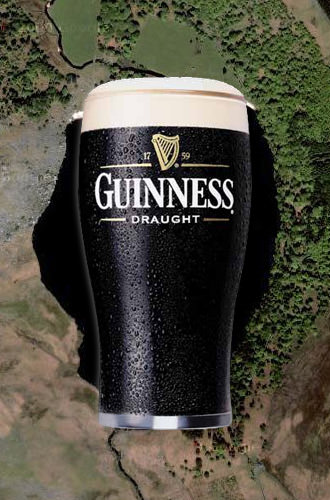 It's a lake that looks like a pint of Guinness!