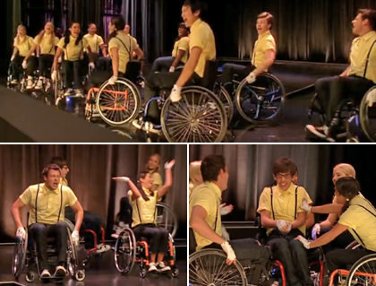 Glee kids in wheelchairs!