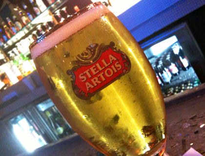 It's a Stella Beer on the Bar!